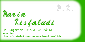 maria kisfaludi business card