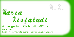 maria kisfaludi business card